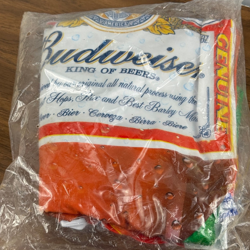 Vintage Budweiser King of Beers Inflatable Football Player New in Bag Breweriana